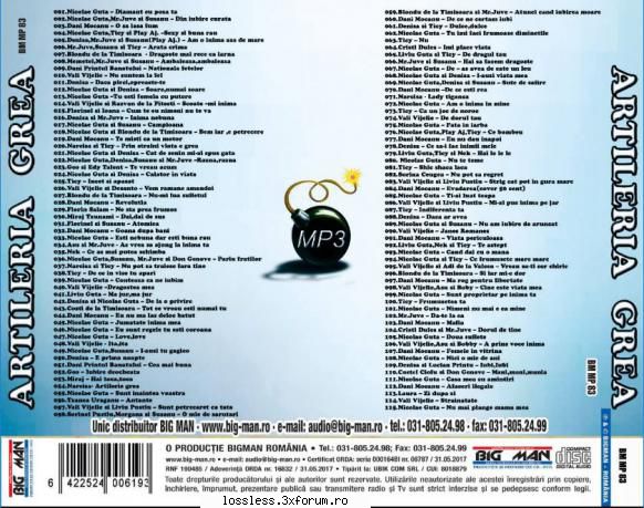 tracklist - vezi pe spate
  artileria