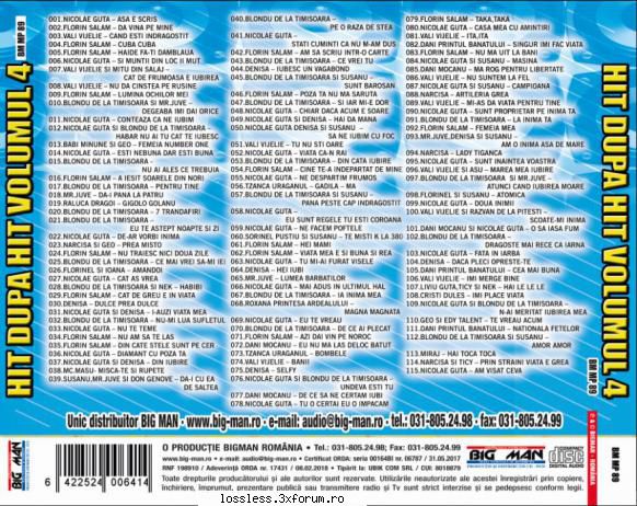 tracklist - vezi pe spate
  hit dupa hit